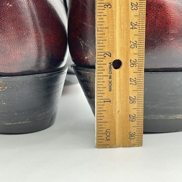 El Dorado Cowboy Boots Men's 9D Black Cherry Leather Western Stovepipe Vintage - Picture 11 of 16